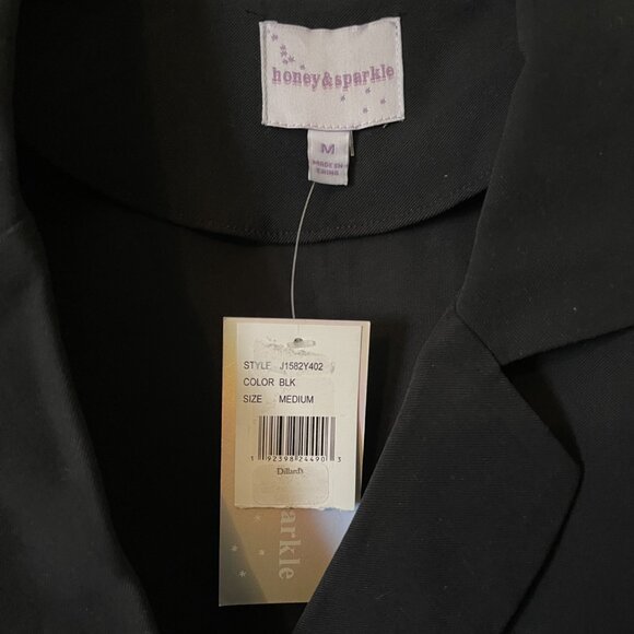 NWT Honey & Sparkle Black Cropped Jacket, Size M - Picture 3 of 3